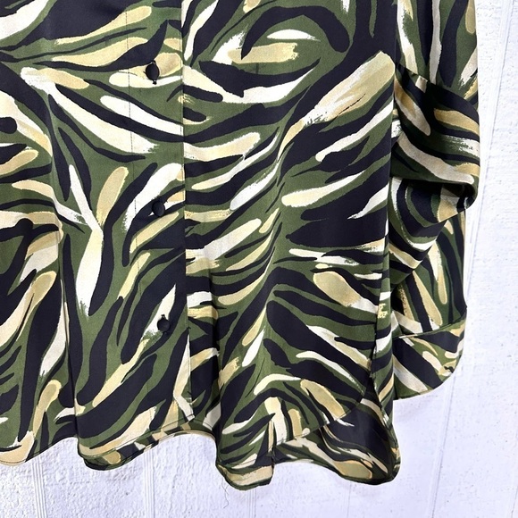 Zara print button down blouse shirt size M - Picture 4 of 14